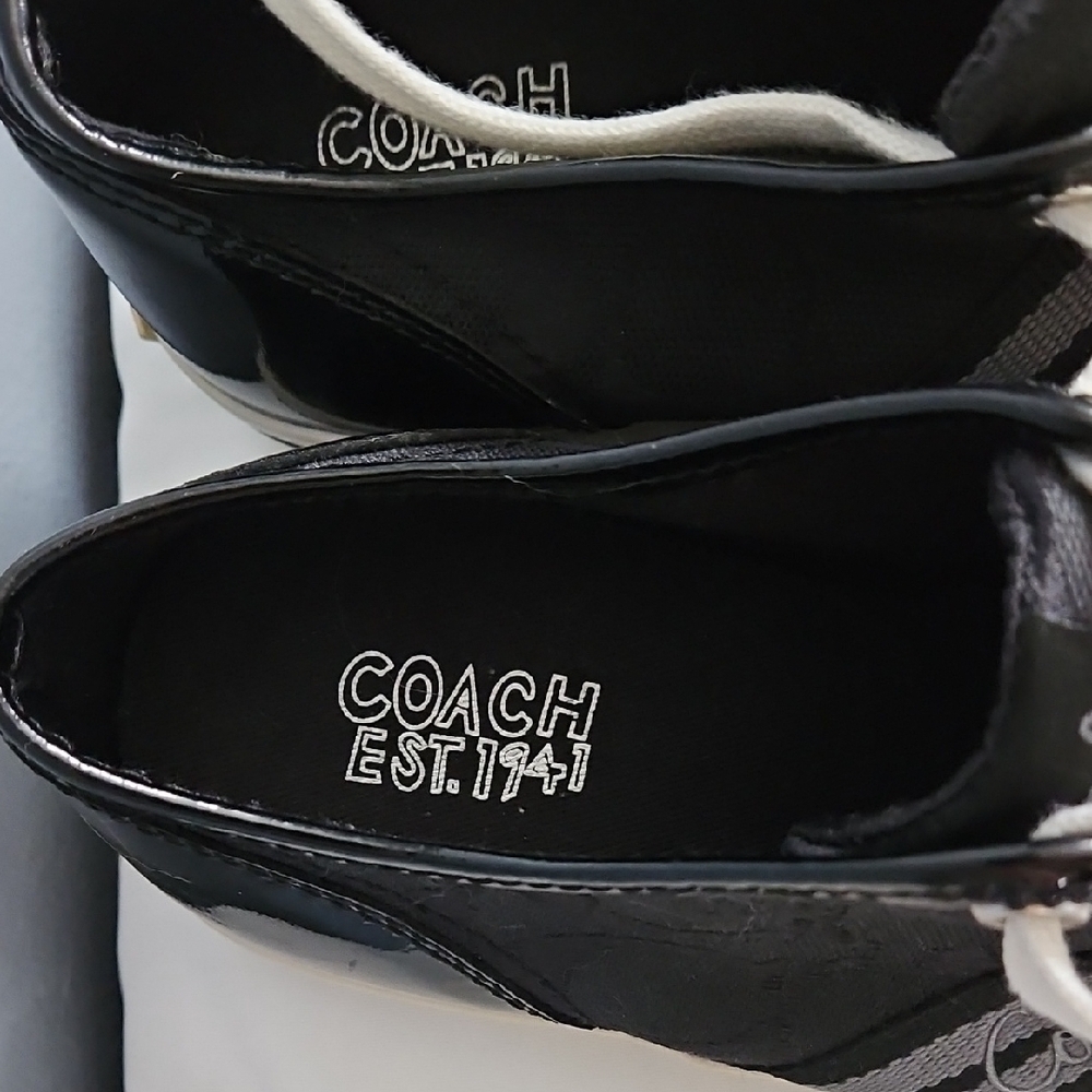 Coach Women's Black and Tan Sneakers - Picture 3 of 16
